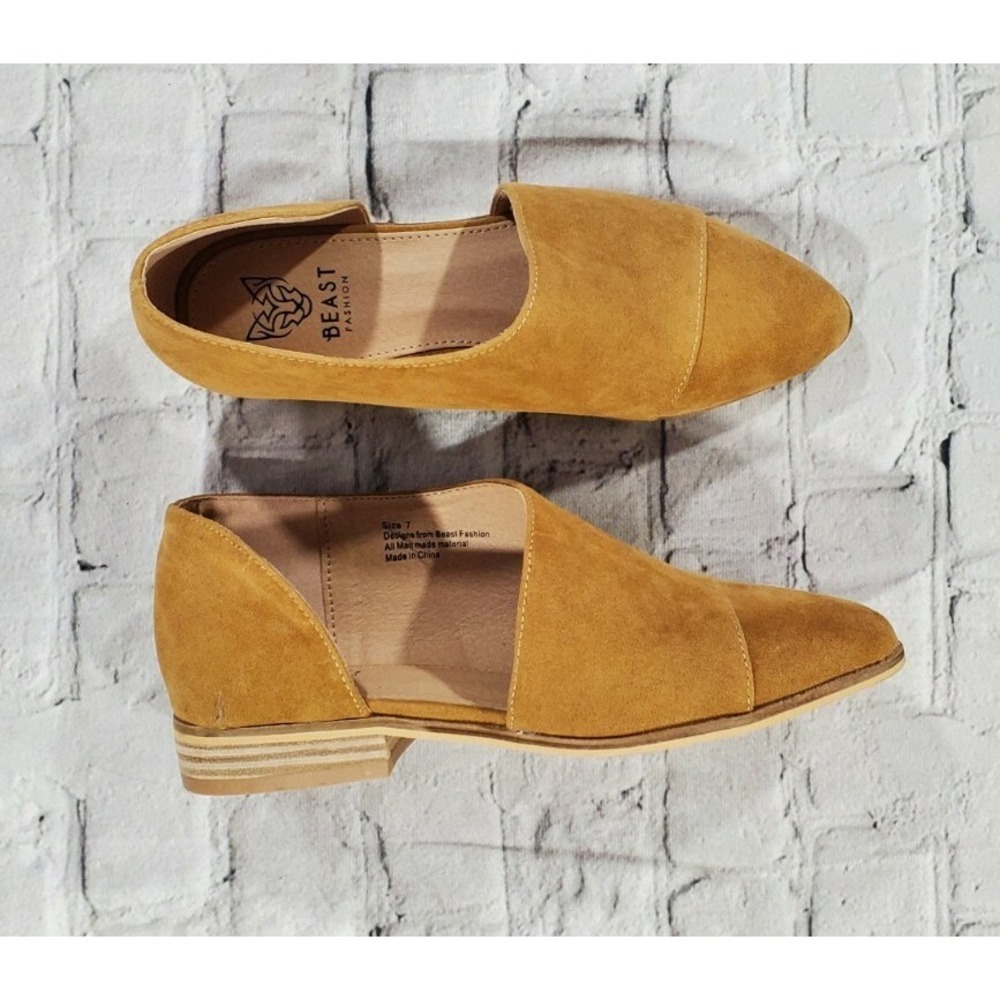 Beast Fashion Carter-05  Tan Slip On Side Cut Out Boot Shoe WOMENS SIZE 6